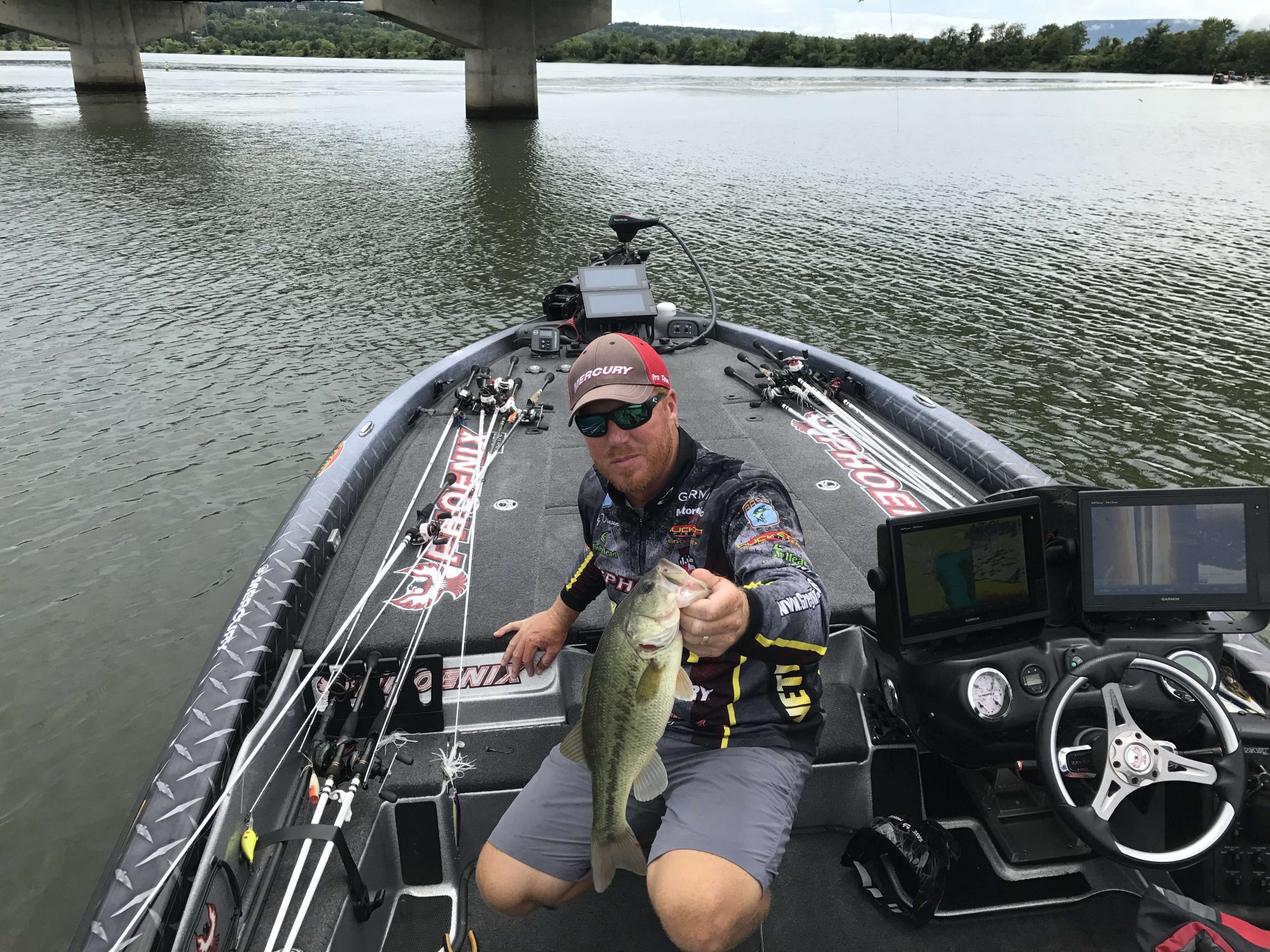 Greg Vinson still charging. With this fish he's now culling.