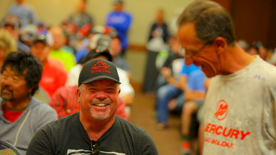 Meanwhile, John Murray and Charlie Hartley have a laugh. Both of these anglers seem to carry a smile most of the time.