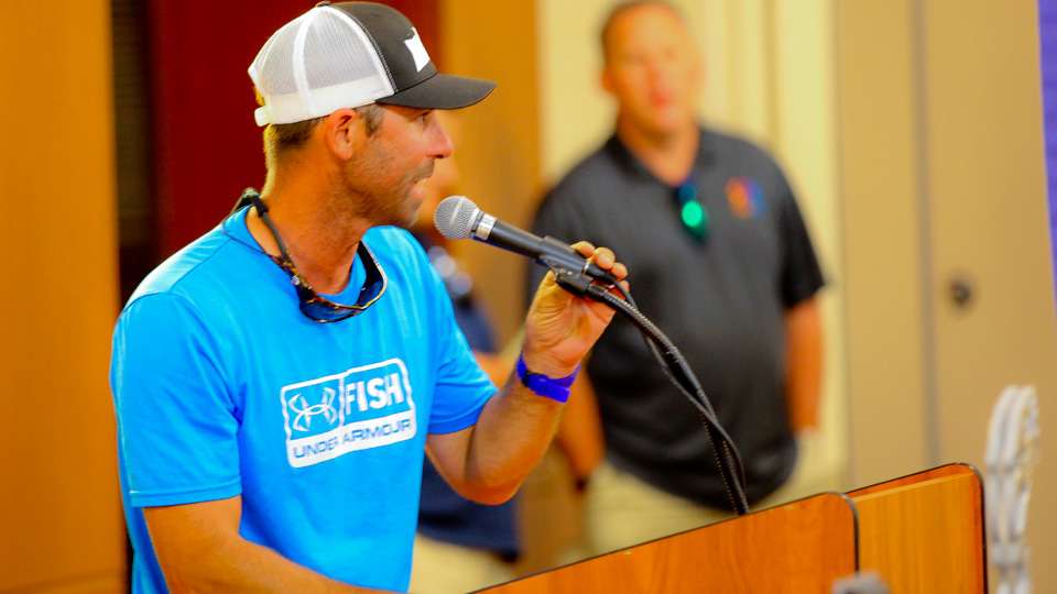 Iaconelli takes one moment to explain his benefit tournament for kids at the Delaware River on July 8th.
