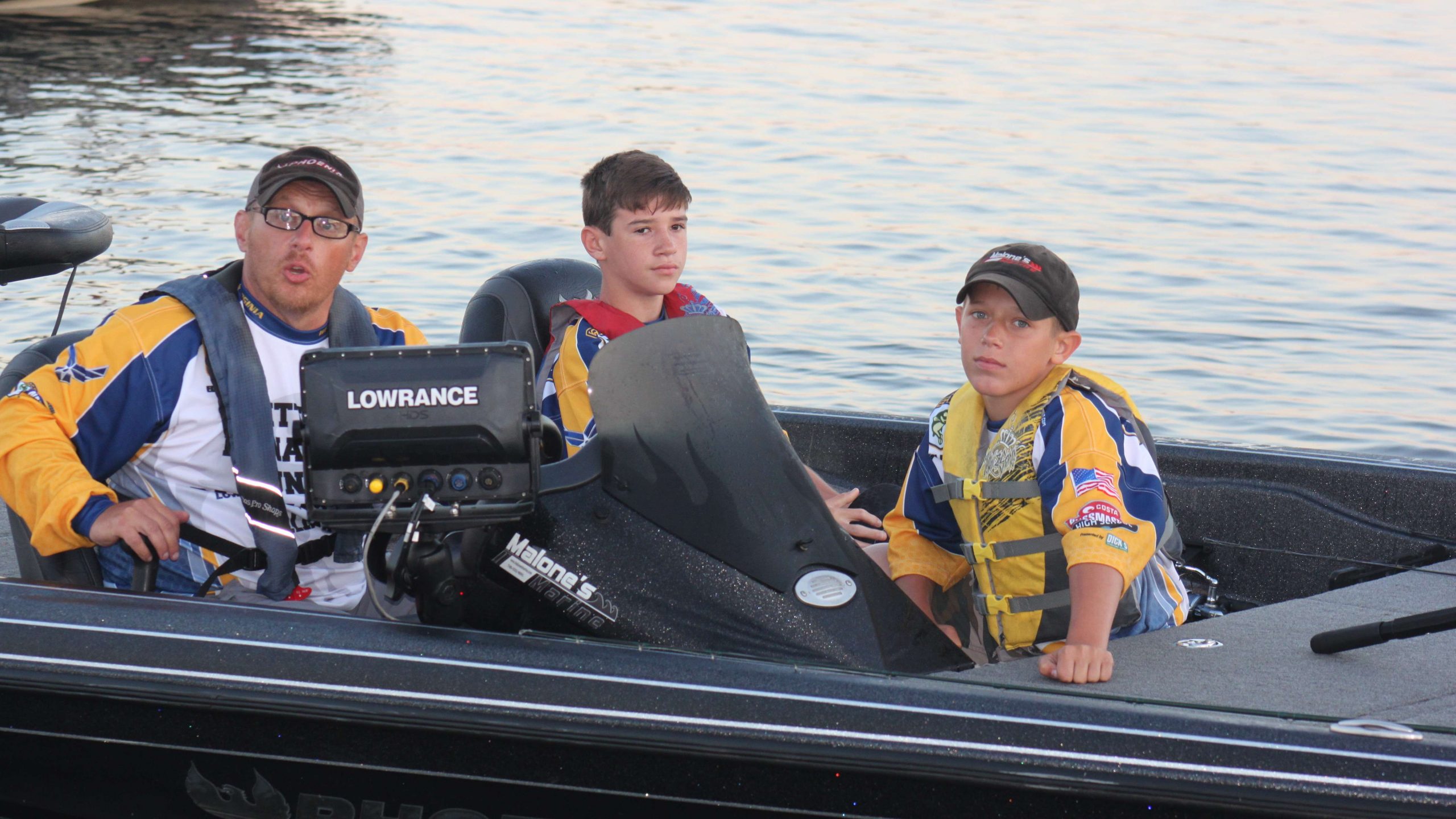 And there's Boat No. 2 with Logan Powell and Cameron Irizarry of West Virginia idling up to the dock. 