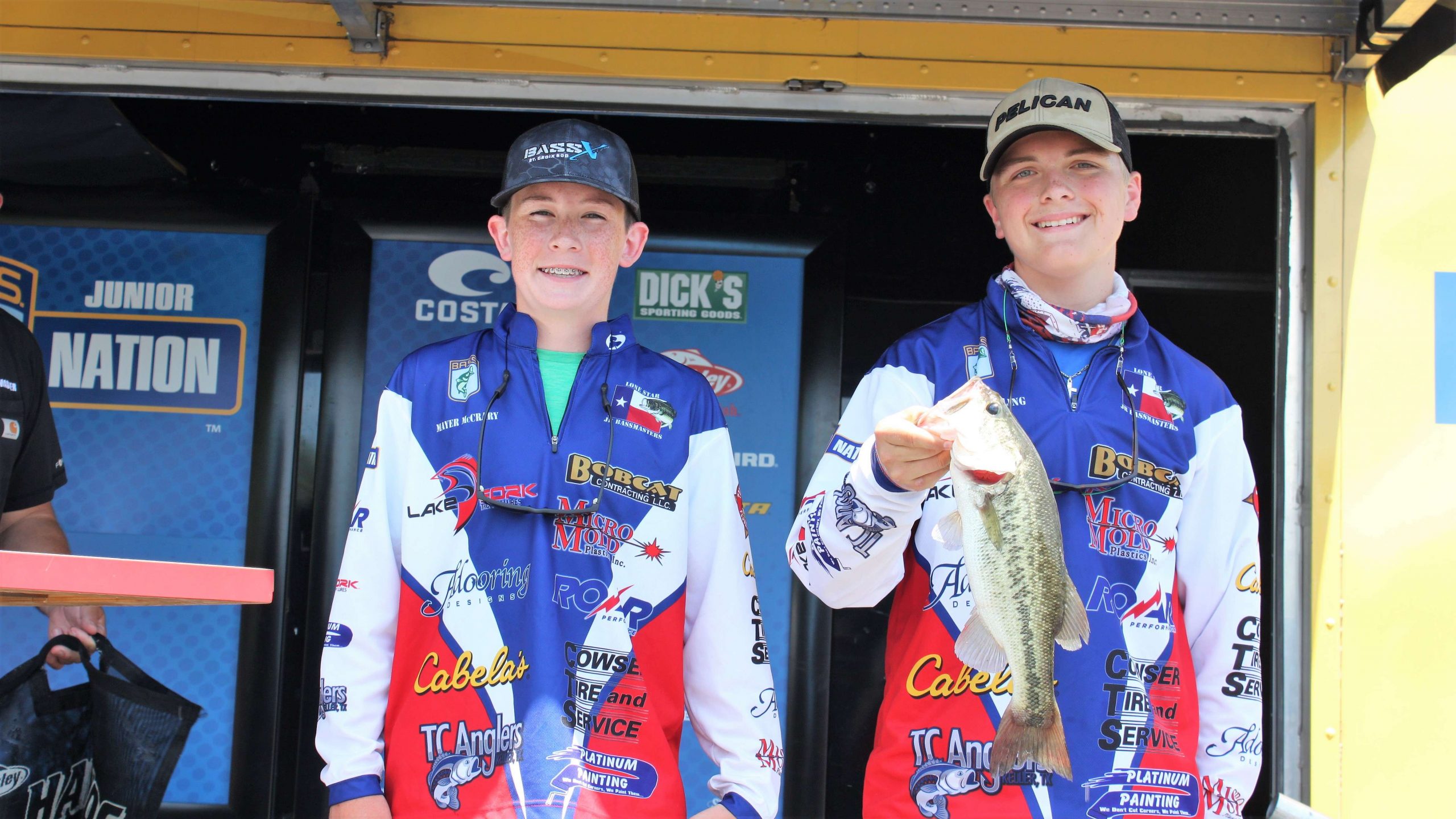  Mayer McCrary and Tanner Dreiling of Texas are in 44th place with one bass that weighed 2-0.
