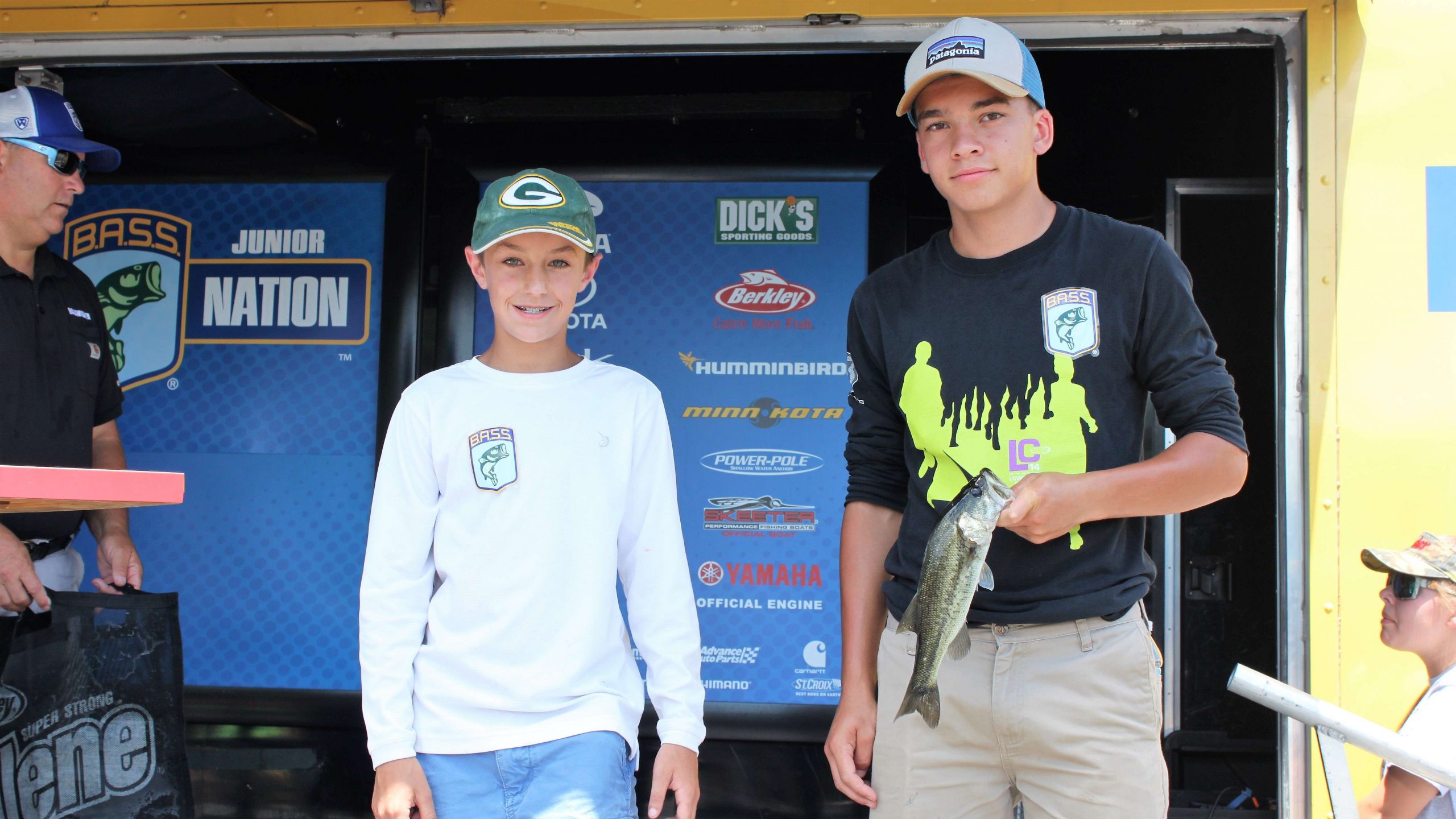  Evan Kembel and Aiden Steury of Colorado are in 50th place with one bass weighing 14 ounces.
