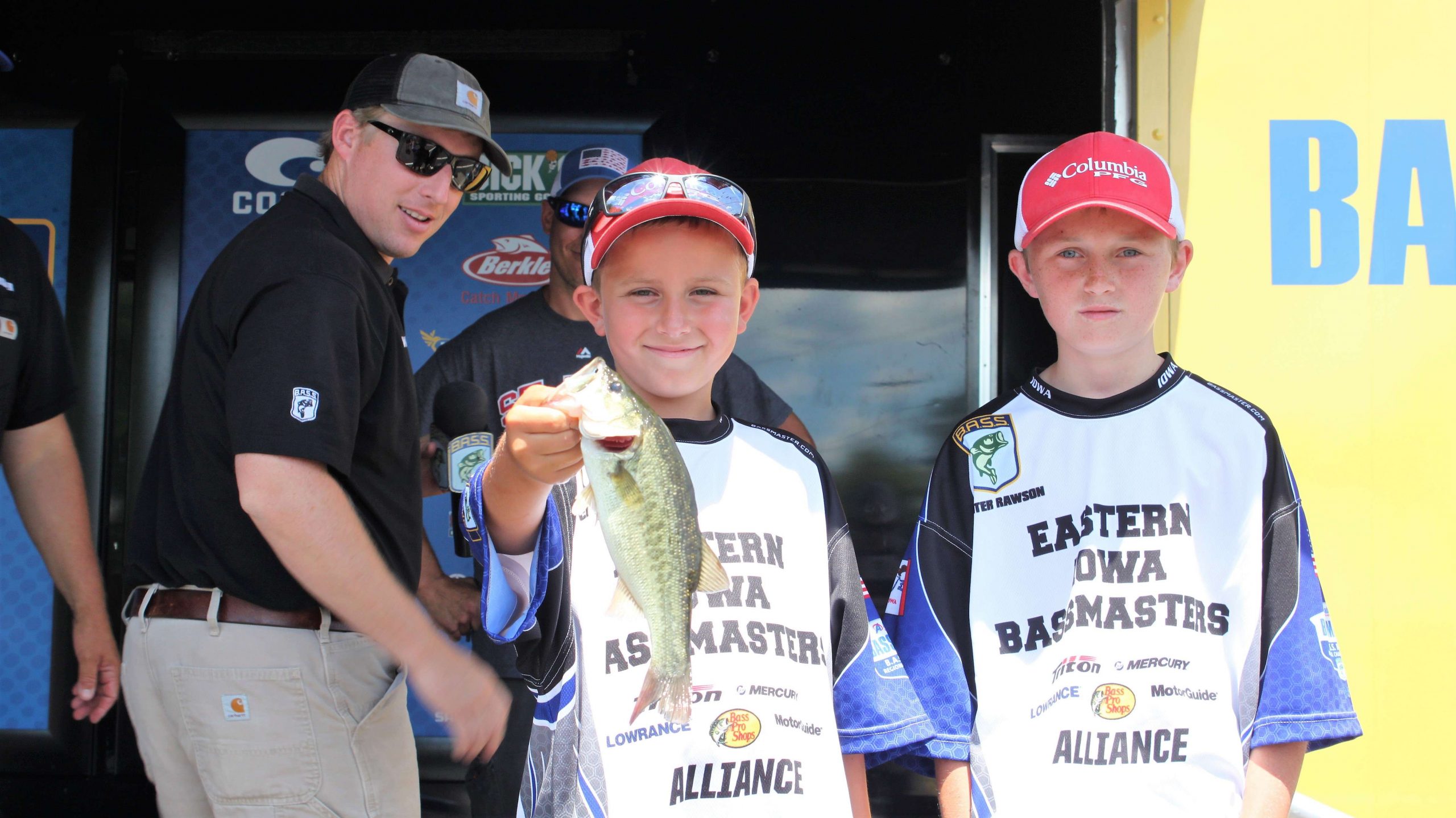 Caden Usher and Hunter Rawson of Iowa are in 49th place with one bass weighing 15 ounces.
