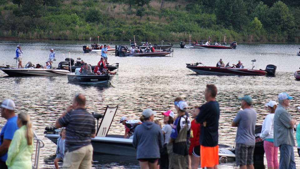 There was a large crowd of fishing families and fans at the launch on Wednesday morning.