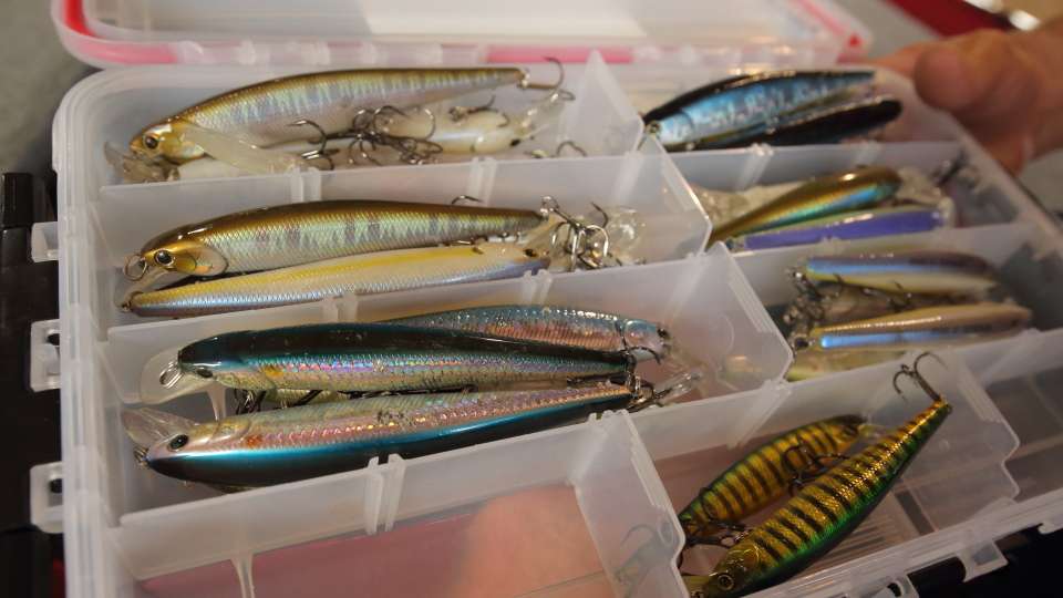 One of Jordon's boxes features a wide range of suspending jerkbaits. 