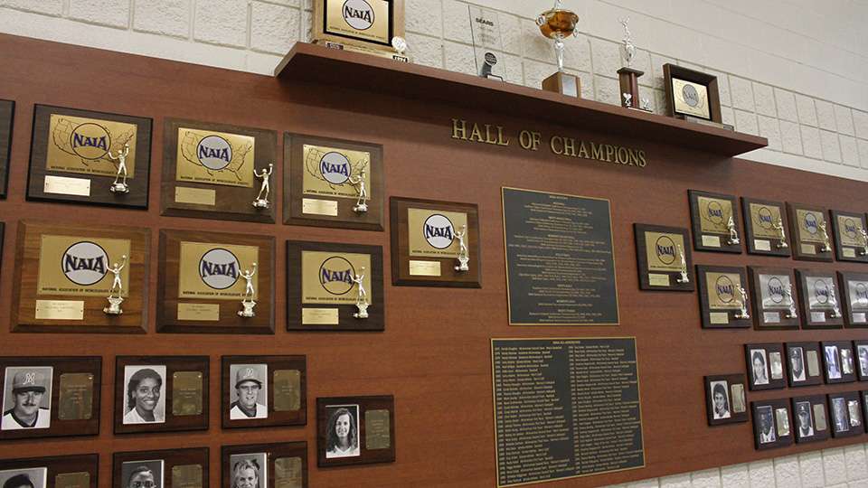 Montevallo had a wall of fame for their sports history.