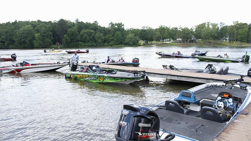 Boats started arriving at Beeswax Landing at 1:30 p.m. for weigh-in.