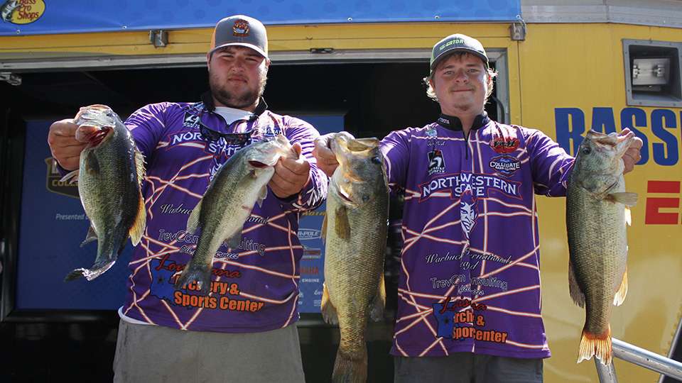 Dustin Nash and Gregory Green of Northwestern State (9th, 34-10)
