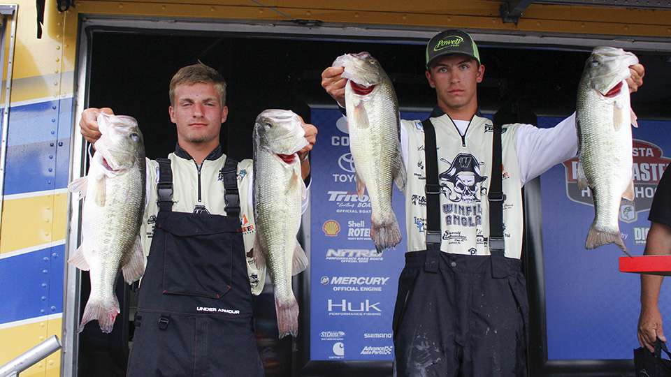 Luke Glasgow and Gavin Norris of Winfield Student Anglers (17th, 19-13)