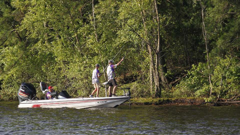 Logan Henderson and Steven Swann of Springville, Ala. had one keeper in the boat early on Saturday, but it was much slower than Thursday.