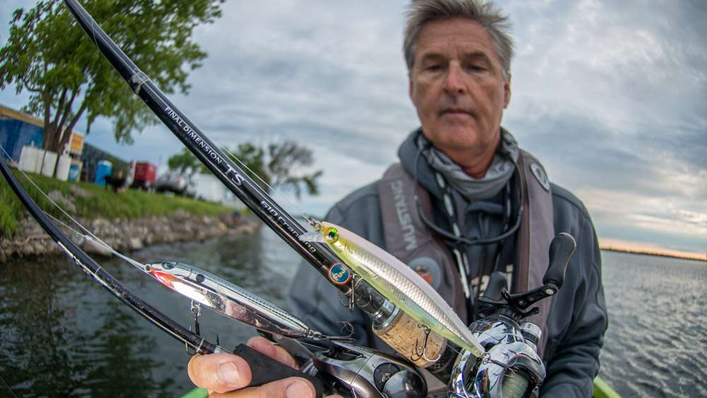 <b>Bernie Schultz</b><br>
Topwaters proved key for 12th-place angler Bernie Schultz. Smallmouth fell for the walk-the-dog action of this chrome Rapala Skitter V, or the erratic darting action of a Rapala Shadow Rap, Gone pattern. 
