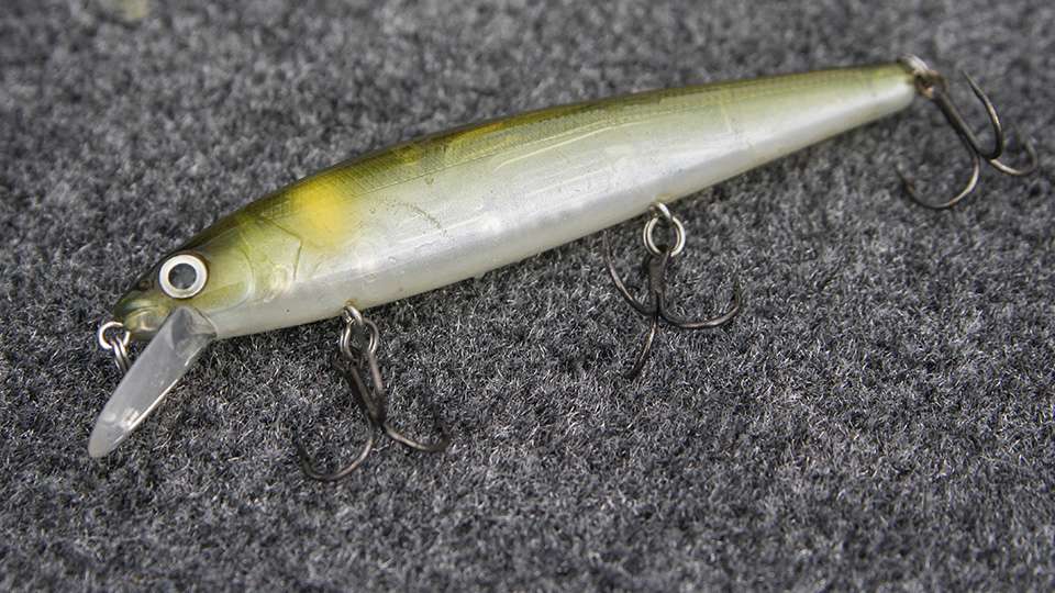 A key choice was this Strike King KVD Jerkbait, Clearwater Minnow.  