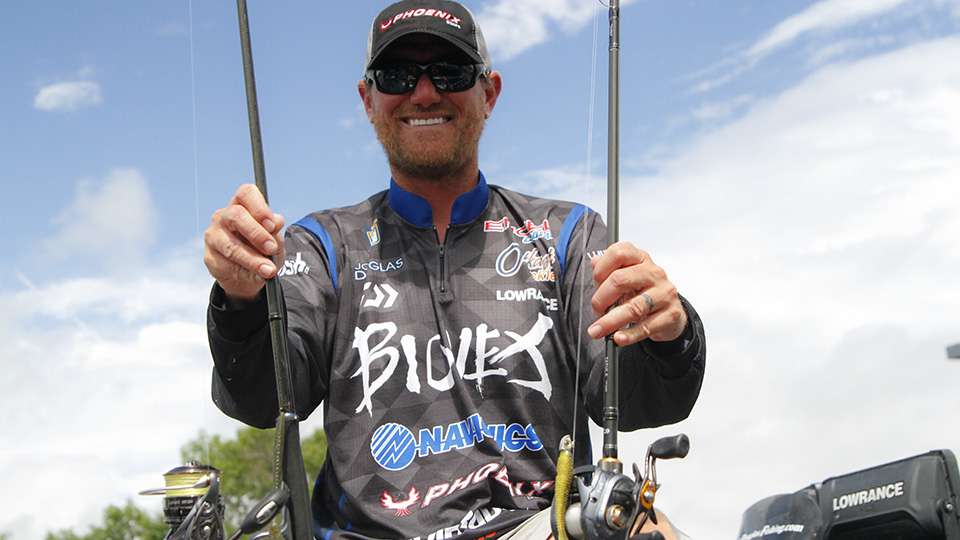 <b>Josh Douglas</b><br>
Josh Douglas fished his second Championship Saturday of the season, this time to finish ninth. He did that using a swimbait of his design and a drop shot rig. 
