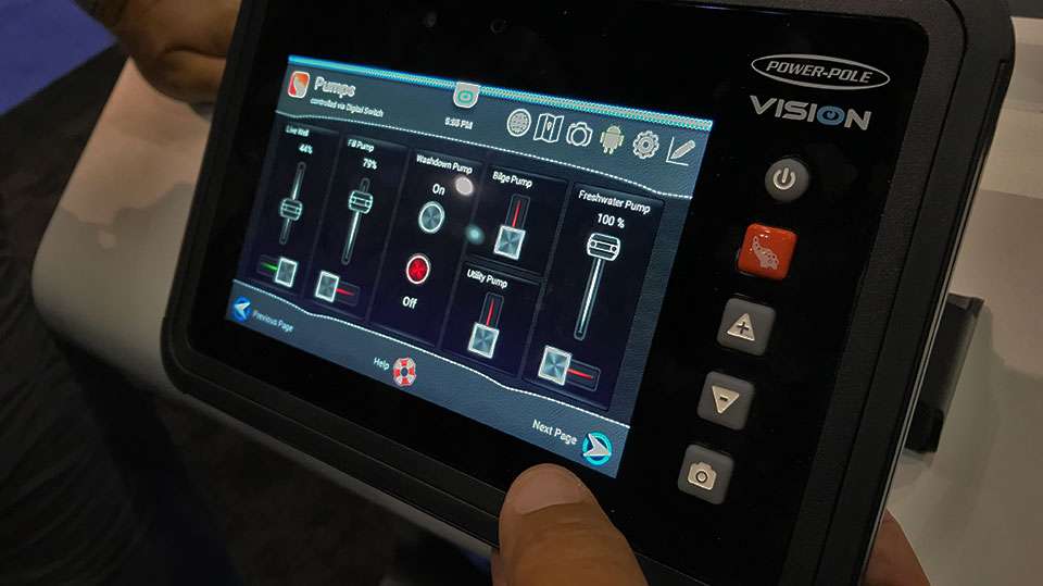 Power-Pole expanded its product line big-time with Vision, a touch-screen pad that gives boaters a one-stop shop to control their electronics. The company also introduced the Charge Marine Power Station, which charges and manages all the batteries.