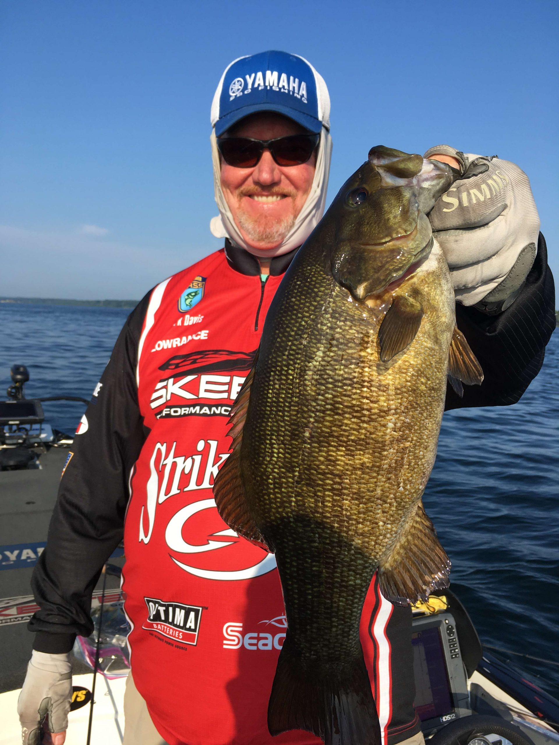 Mark Davis with his first smallmouth of the day after a long run.