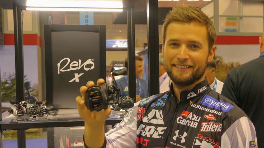Lucas shows off the Abu Garcia Revo X from the Pure Fishing family of brands.