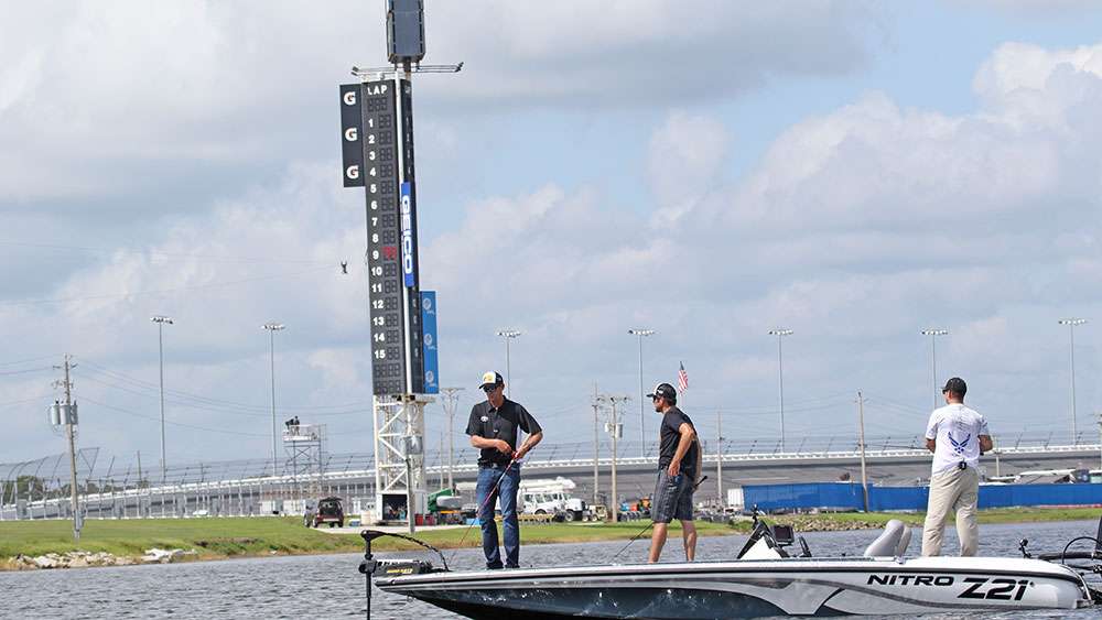 Bass fishing in the shadow of Daytona International Speedway.