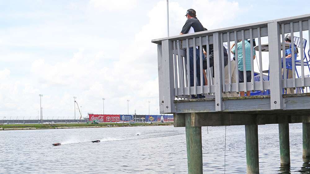 From their pier perch, VanDam, Truex and Dominguez did their best to outmaneuver one another.