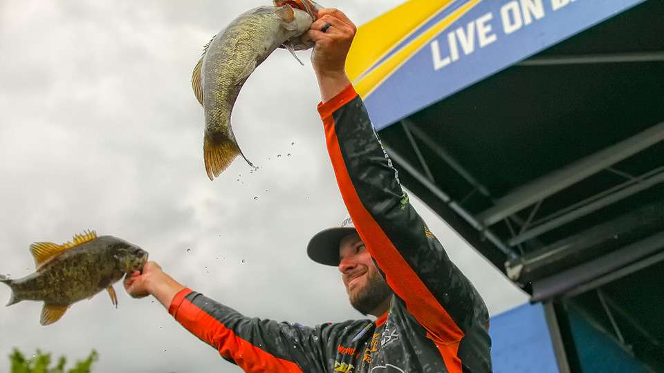 Brock Mosley brings some nice fish to the scales on Championship Sunday. 