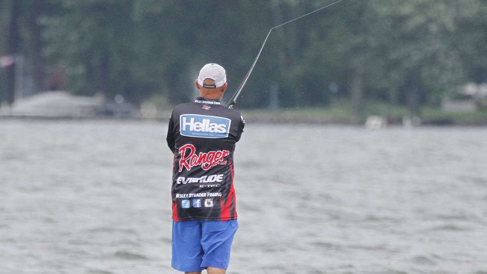 Wesley Strader was in 3rd place and had a great day. He thinks he has similar to his Day 1 weight, which was 17+ pounds.
