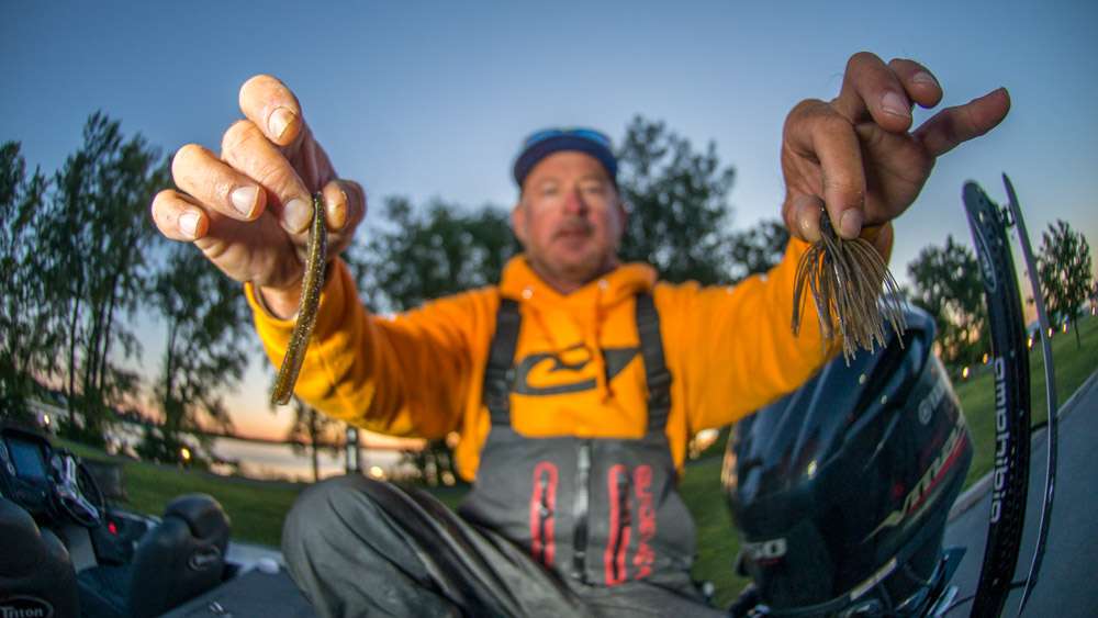 <b>Jeff Kriet</b><br> Jeff Kriet chose a drop shot rig and jig to finish 16th. He rigged the worm to No. 1 Lazer Trokar Drop Shot Hook, and 3/8- or 1/2-ounce Eco Pro Tungsten Pro Drop Shot Weight. Kriet also used a 3/8-ounce Eco Pro Tungsten Jig with a craw trailer. 