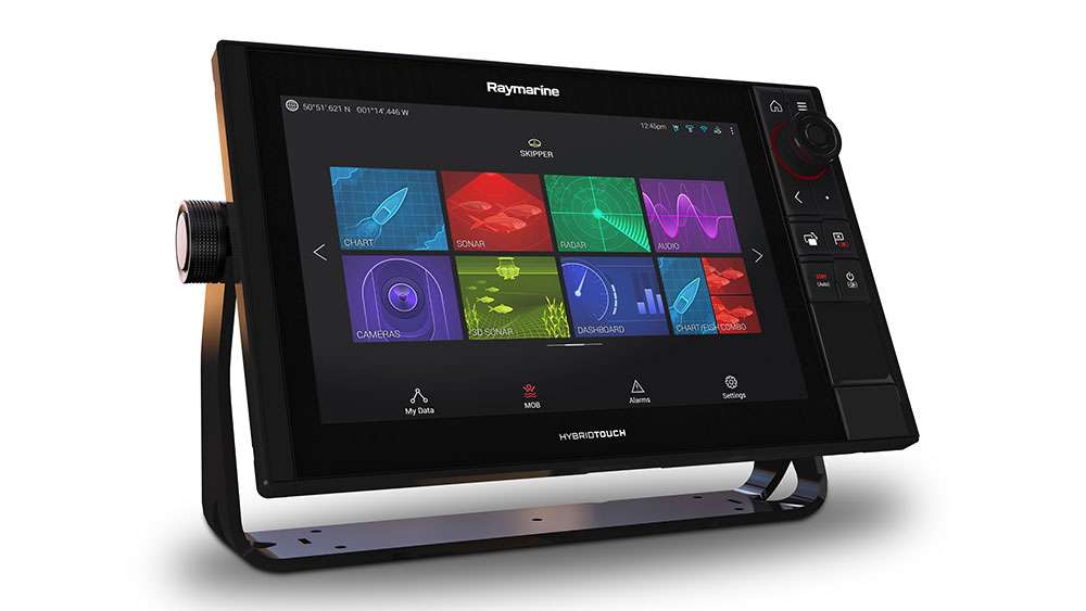 <p>Raymarine Axiom Pro 12</p>

<p>Designed for power users and professional captains, the three Axiom Pro models feature Raymarineâs HybridTouch user experience that combines multi-touchscreen controls with an ergonomic keypad for additional confidence in rough seas. For the serious offshore angler, Axiom Pro is available with a 1-Kilowatt CHIRP sonar built in. This powerful offshore sonar employs a wide spectrum of CHIRP sonar frequencies and enables anglers to see through dense schools of baitfish, identify thermoclines, and simultaneously target desired gamefish in deep water.</p>
<p>Like the award-winning Axiom line of multifunction displays, the new Axiom Pro family delivers lifelike sonar imagery with Raymarineâs exclusive RealVision 3D sonar that delivers superior underwater fish and structure identification. Engineered to perform in bright sunlight, Axiom Pro displays feature super bright, in-plane switching (IPS) display technology that maximizes viewing angles and reduces blackout when wearing polarized glasses. Axiom Pro displays are available in 9-, 12-, and 16-inch display sizes, and are powered by Raymarineâs new LightHouse 3 operating system. Coupled with Axiom Proâs fast quad core processor, LightHouse 3 delivers an intuitive and fluid navigation experience through a redesigned interface that is easy to personalize. MSRP: $2,299.99-$2,549
