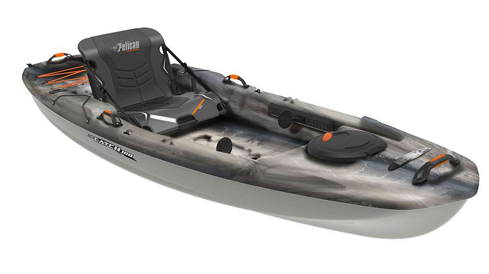 <p>Pelican The Catch 100</p>
<p>For all fishing enthusiasts, the Pelican Premium Catch 100 is an new addition to the amazing Catch family of kayaks. Built on a tunnel hull, this 10-foot sit-on-top angler kayak is very stable, and offers great maneuverability and tracking. Its wide and flat deck platform provides a large standing area and room for extra gear or mounting your accessories. MSRP: $649.99

