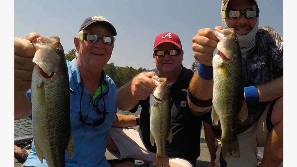 Bassmaster.com has even asked readers if they would be fishing during the solar eclipse? Here some staffers, Dave Precht, Bryan Brasher and Thomas Allen, are protected as they get their bass on.