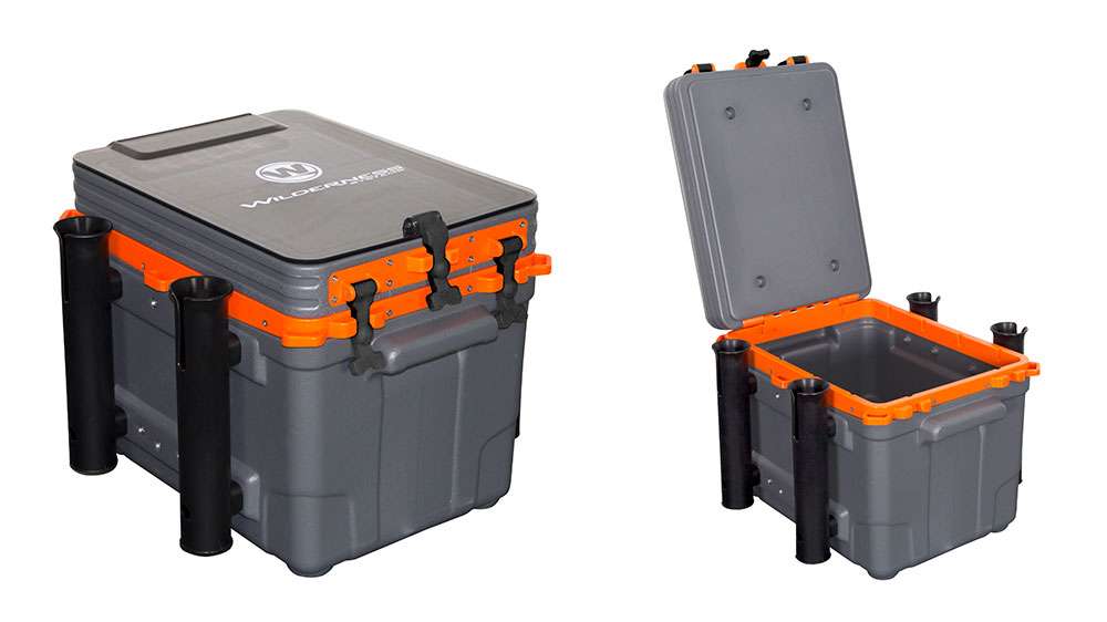<p>Wilderness Systems Kayak Krate</p>

<p>The Kayak Krate sophisticates the tankwell storage experience with a superior functional interface and sleek look never before seen in a fishing gear storage crate. An open main compartment accommodates larger gear and tackle boxes and features removable dividers for detailed organization, while smaller items can be stowed in the secondary lid storage. Functional and durable inside and out, the Kayak Krate is blow-molded, water resistant, is easily lashed within a tankwell, and comes standard with four rod holders. MSRP: $149.99
