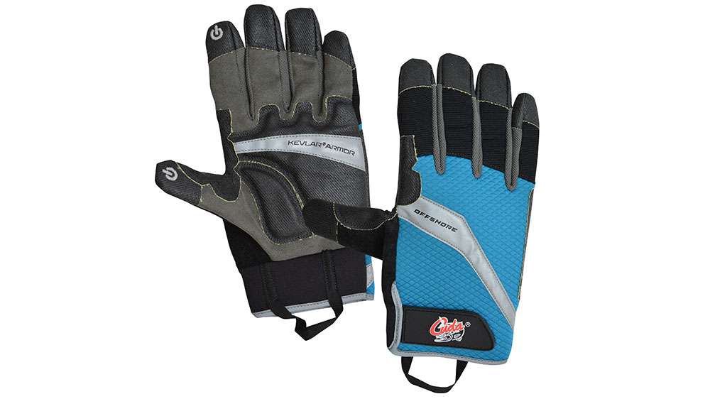 <p>Cuda Gloves</p>

<p>Cuda is unveiling a new glove line at ICAST 2017. The new line of gloves are available in three different styles â bait, wire wrap and offshore. Featuring puncture-resistant, multi-layer Kevlar construction, the new gloves include pull straps for easy removal. The new line also features convenient touchscreen thumb and index finger control as well as reflective indicators for ultra-visibility on the water. Each designed for specific tasks, the bait glove includes special enhancements for bait cutting, while the wire wrap and offshore gloves feature unique reinforcements and additional padding to tackle any task at hand. The gloves are available in medium, large and extra-large sizes. MSRP: $57.49-$63.24
