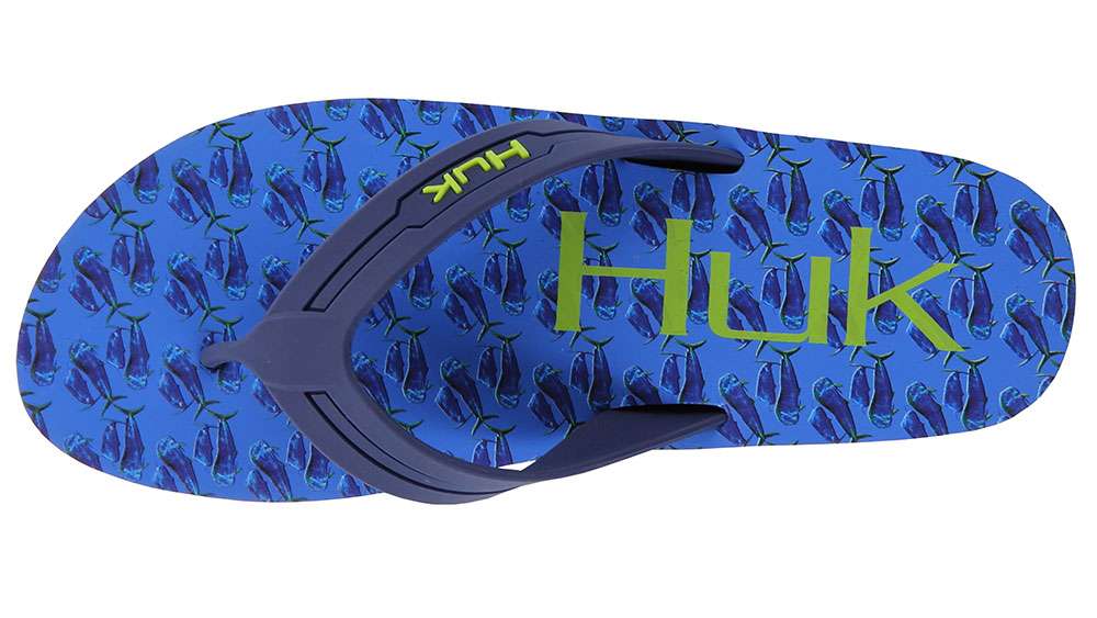 <p>Huk Flipster</p>
<p>The Huk Flipster is the perfect ât-shirtâ for the foot. Your go-to pair of flips that immediately become âTHEâ pair for being on the beach, the water or the dock. Huk didnât take anything for granted with the Huk Flipster â great fitting strap system, comfortable EVA footbed and graphics that any hard-core fisherman canât resist. MSRP: $24.99
