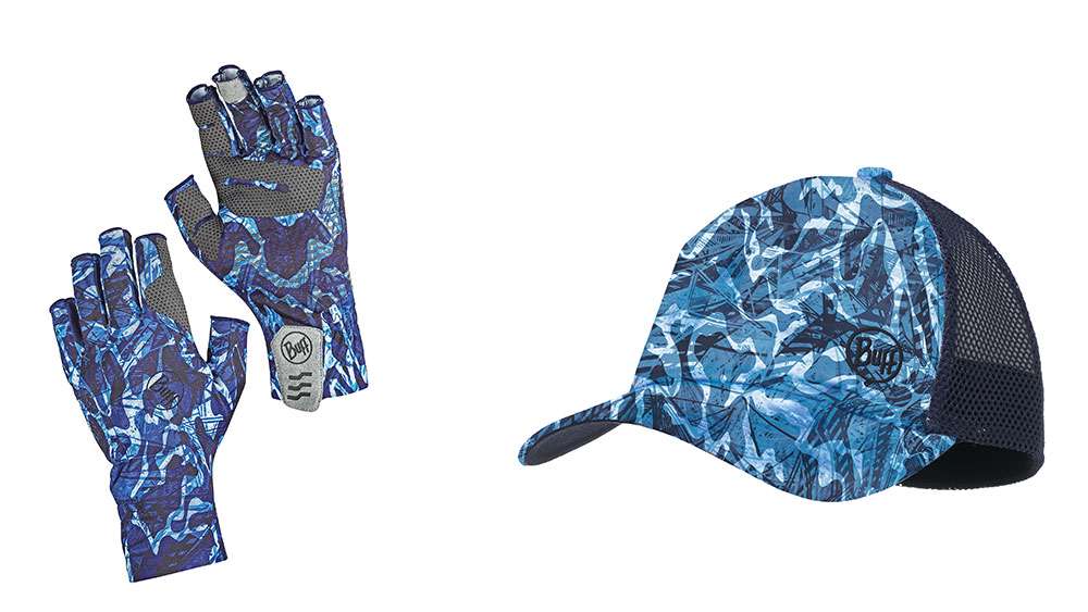 <p>Buff Tech Cap and Eclipse Gloves</p>

<p>10-4 Tech Cap</p>

<p> The lightweight Buff 10-4 Tech Cap takes on the heat to keep you comfortable. Features a mesh crown for ventilation in warm weather, low-profile sweatband to control moisture, and a curved bill offers protection from the sun. MSRP: $25</p>

<p>Eclipse Gloves</p>

<p> With advanced grip technology, youâll never have another story about the one that got away. Designed to perform in both salt or freshwater, the articulated pattern reduces hand fatigue and bonded abrasion overlay eliminates line catching. MSRP: $35
