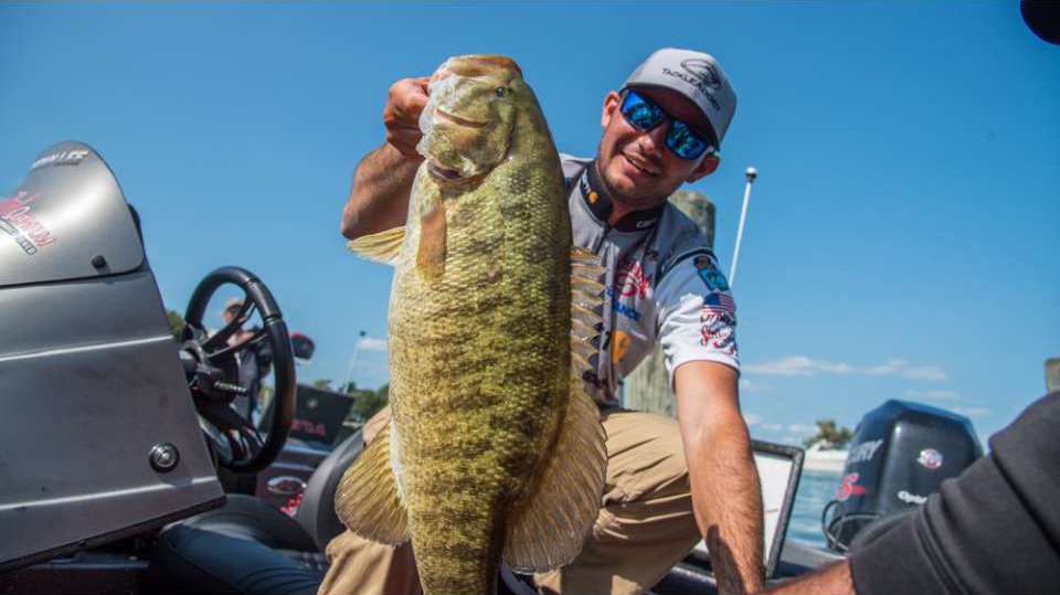 On Day 3 using the drop shot rig produced a limit weighing 25-9, including a personal best smallmouth weighing 6 pounds, 13 ounces.
