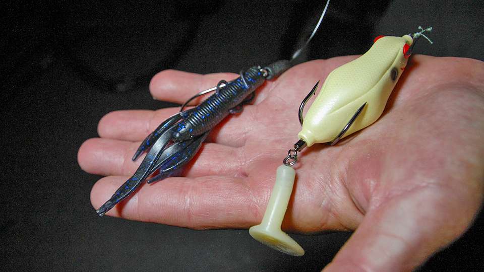 Another obscure choice was this Nemesis Baits Bullet Craw. Paquette rigged that to a 4/0 Lazer Trokar TK 130 Flipping Hook, and a 5/16-ounce tungsten weight.  