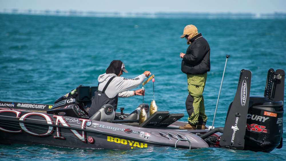 <b>Jason Christie</b><br>
Jason Christie kept things simple all week, using a classic tube jig. The champion fished the lure over 20 feet of water, casting to fish found using the Panoptix feature of his Garmin electronics. 
