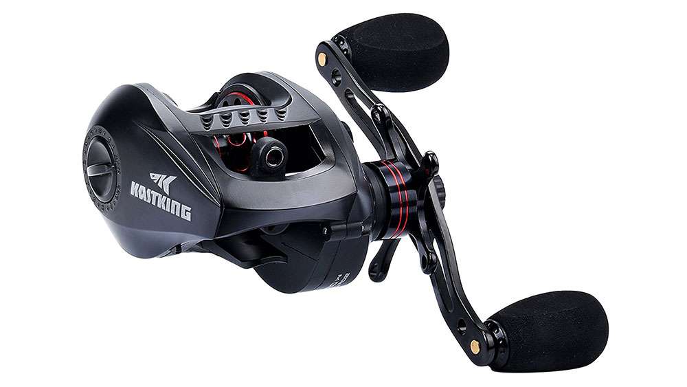 <p>KastKing Speed Demon</p>

<p>KastKing breaks out in the fast lane for the 2017 fishing season with an extremely fast baitcaster, the KastKing Speed Demon. A truly super speed baitcasting reel with 9.3:1 gear ratio and precision matched brass gears. Speed Demon features 12+1 shielded ball bearings, carbon fiber drag and high-torque 115 MM handle. MSRP: $129.98
