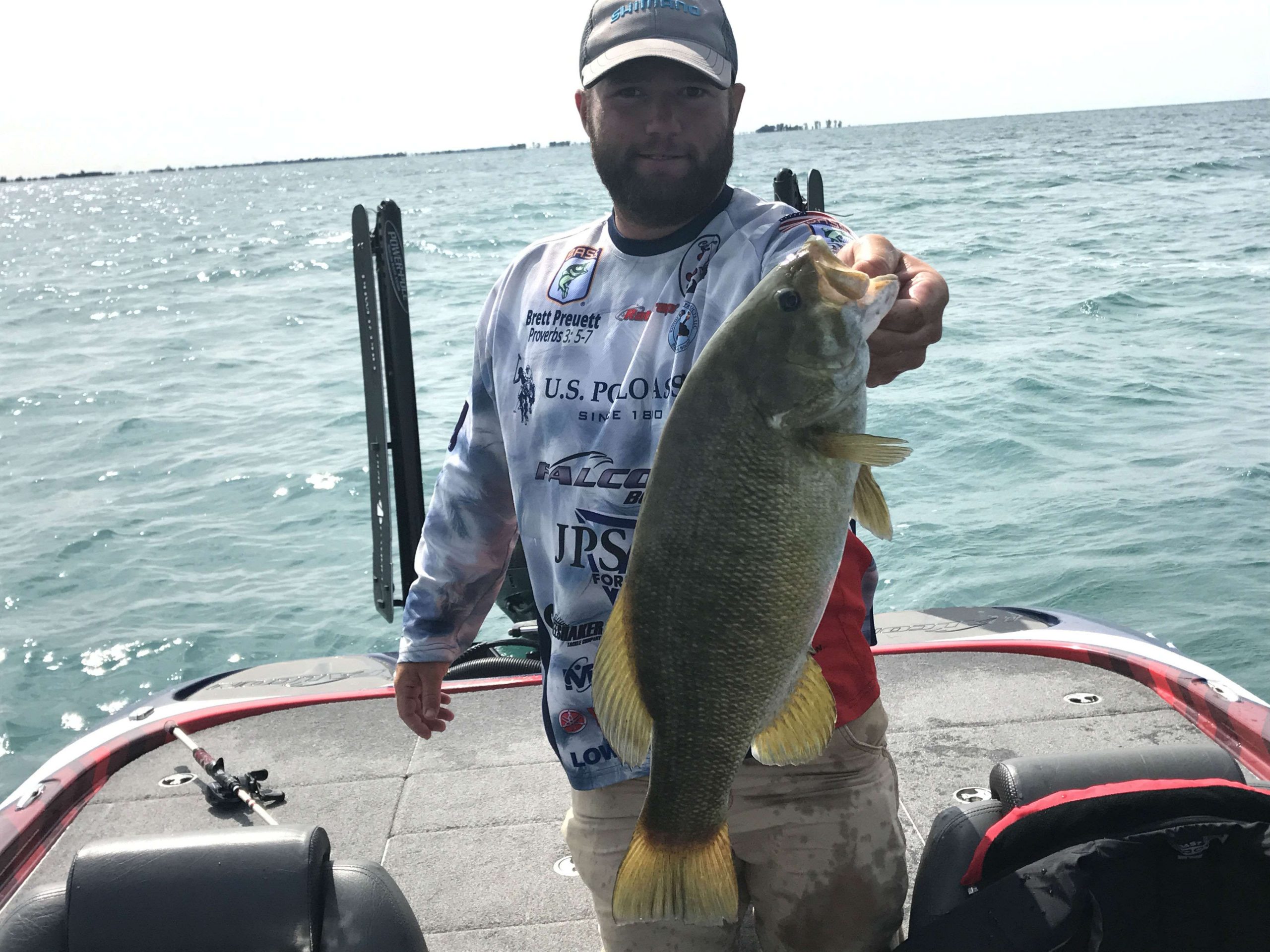 Brett Preuette almost rolled into the St. Clair reaching to get this one on board.