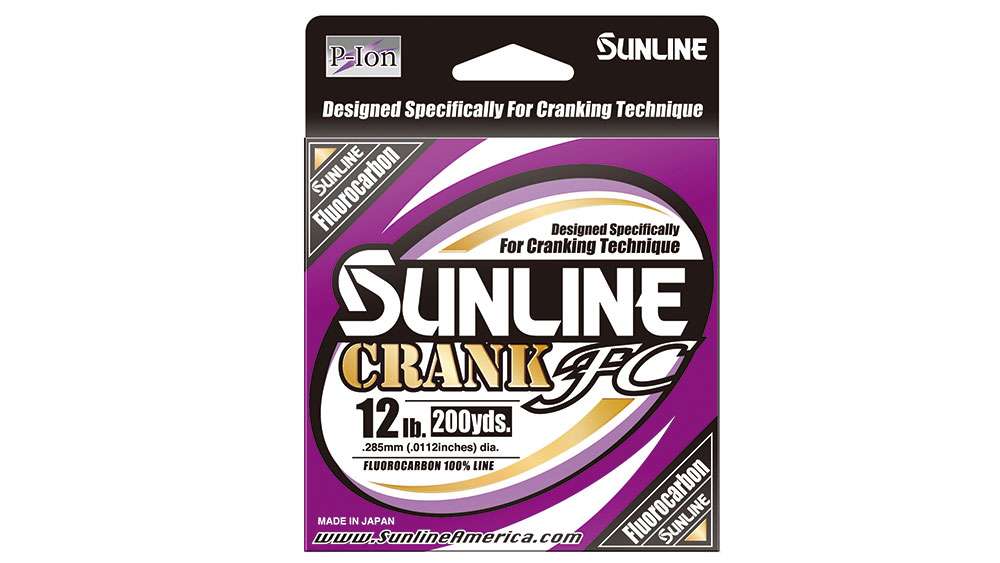 <p>Sunline Crank FC</p>

<p> Sunline is introducing a new line designed for use with crankbaits. Crank FC is 100-percent clear fluorocarbon specifically made with built-in stretch characteristics to compensate for the jarring strikes when fishing reaction type baits. Made with Sunlineâs patented P-Ion technology, P-Ion alters the lineâs molecular surface to make it slicker for added casting distances, better abrasion resistance and increased casting distance. The line will be a preferred line choice when fishing reaction type baits like crankbaits, rattle baits, jerkbaits, spinnerbaits, vibrating and swimming jigs. It will be offered in 200-yard spools in 10-, 12-, 14- and 16-pound tests. MSRP: $25.99  
