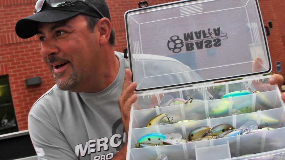 Z shows his arsenal of crankbaits.
