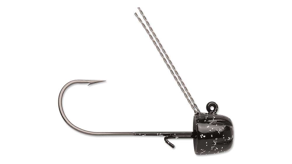 <p>VMC Weedless Jig</p>
<p>Available in 3/32-, 1/8-, 3/16- and 1/4-ounce models, the VMC Weedless Jig has two lighter jigs that feature a 1/0 hook and two that are heavier featuring a 2/0. The hook is light wire, forged shank, premium hi-carbon steel and a needlepoint. The jig has a hollow back that allows baits to fit snugly for a natural presentation; unique pleated weight distribution provides a wider profile, wire keeper and a double wire weed guard. Four per pack. MSRP: $5.29
