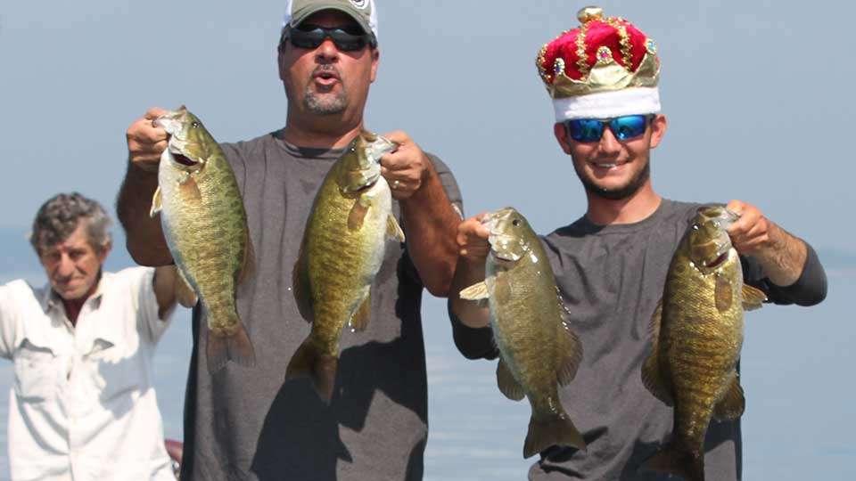 Zona and Lee present their best four fish on the day.