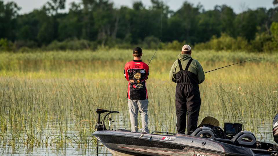 As Day 2 of the 2017 Carhartt Bassmaster College Series National Championship presented by Bass Pro Shops on Bemidji Lake begins, we  follow Day 1 leaders Jacob Foutz and Jake Lee from Bryan College.