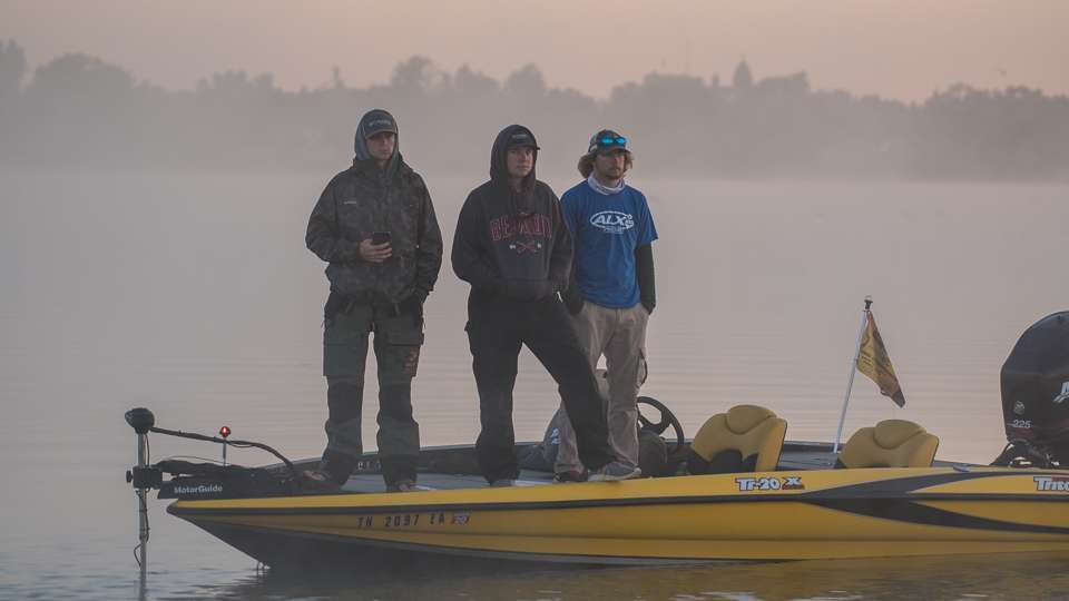 SCAD anglers Daniel Kennedy, Sean Hall and Cody Stahl who didnât make Day 3 watched intently as the leaders went to work.