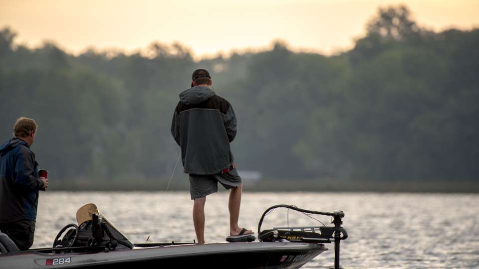 It was a calm morning out on the water with the potential for storms to move in all day.