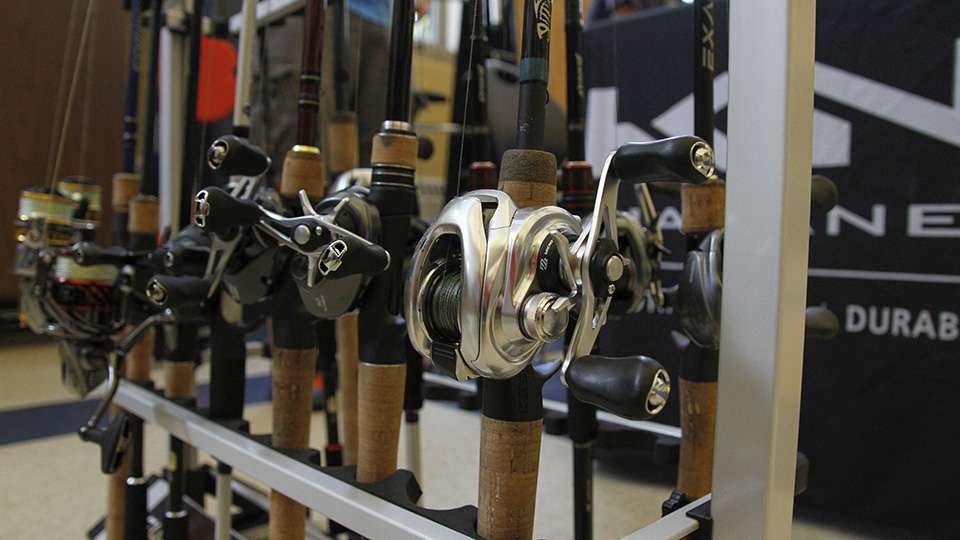 Shimano had rod and reel combos on display for fishermen to check out and try out if they were interested.
