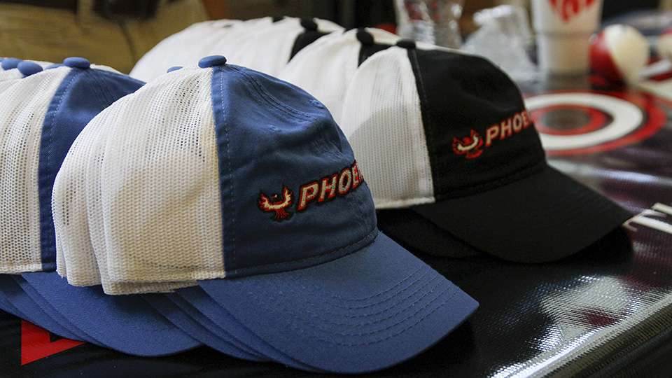 Phoenix Boats had apparel, stickers and brochures on display.