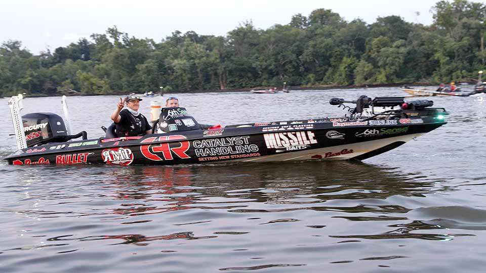 Gerald Spohrer heads out for Day 1 on the James River, just one of the several rivers within the fishable water of the tournament. 
