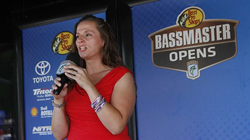 It wouldn't be a Bassmaster takeoff or weigh-in if it didn't start with the singing of the National Anthem.