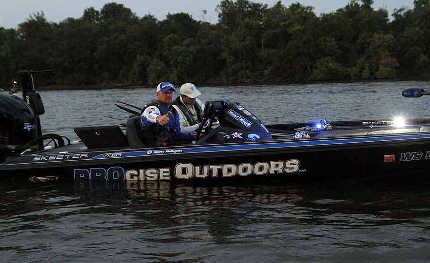 Scott Pellegrin is in his second season of fishing the Opens. The Wisconsin angler hopes to improve his position in the standings with a solid limit. 
