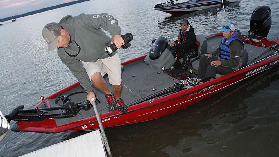Alan McGuckin jumps off Wisconsin-Whitewater's boat. You can check out his story from this morning, 